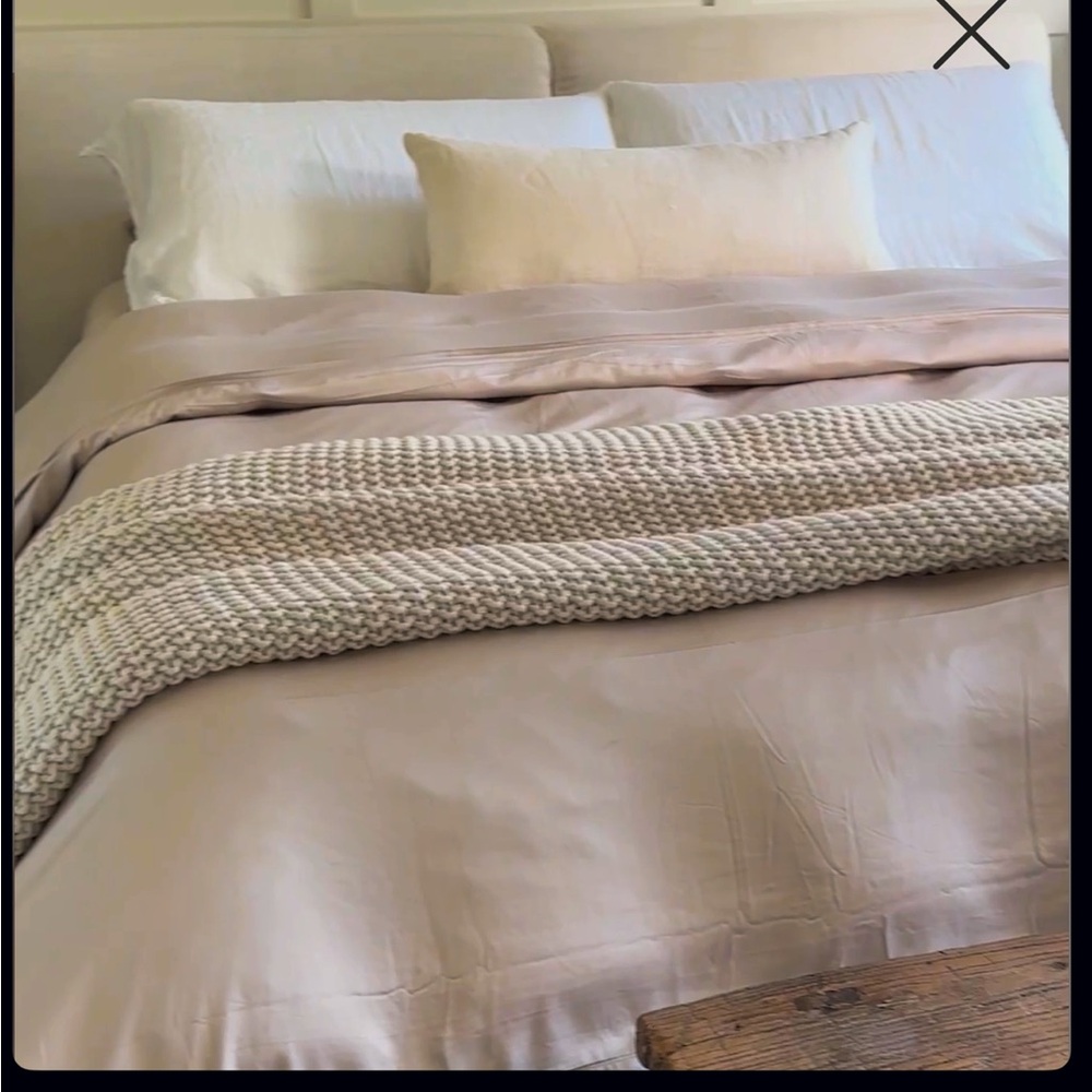 QUINCE Silky Smooth Viscose Bamboo King duvet cover Soft Blush new package $323